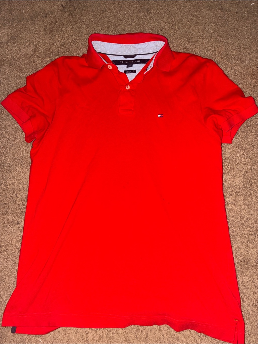 Tommy Hilfiger Men's Bright Red Polo with Chest Logo